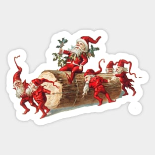 Santa with his Elves Sticker